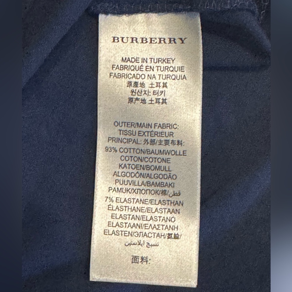 NWT Burberry Brit Navy Blue Nova Check Trim Tank Top Shirt M Holiday Gift Ready - Picture 6 of 7